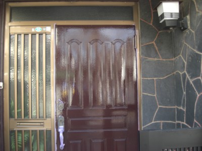 【木製ドア】玄関ドア塗装 事例